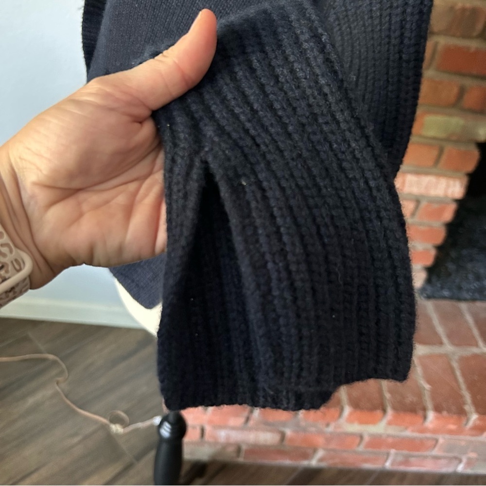 Bogner Caroline Wool & Cashmere Cardigan in Navy Blue Sz 5 - Picture 6 of 9
